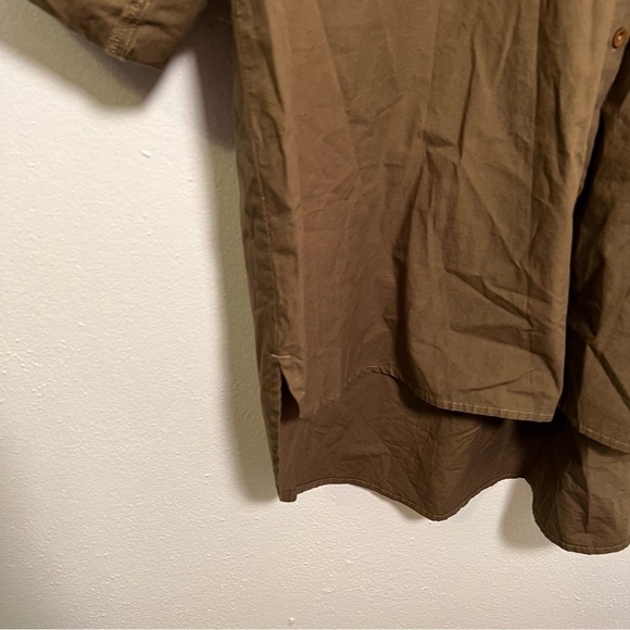 Melrose and Market Collared Poplin Shirt Olive Moss - Picture 8 of 15